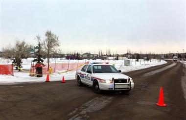 Police are investigating Edmonton's 45th homicide of 2011 near a playground in Lewis Estates on Dec. 15;2011;where a man was found fatally wounded late on Wednesday night.
Photograph by: Andrea Sands;edmontonjournal.com