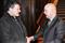 Alberta Medical Association president Dr. Michael Giuffre (left) shakes hands with Health Minister Fred Horne after a meeting at Government House in Edmonton;November 29;2012.